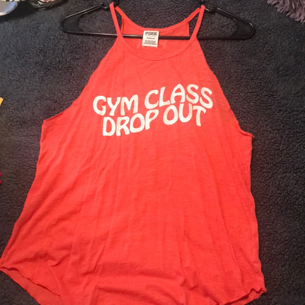 Pink “razor back tank”